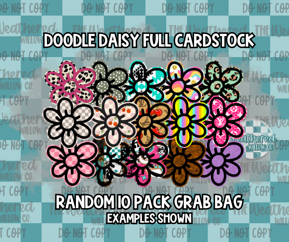 Doodle daisy FULL Card Stock - Premium Cardstock Grab Bag