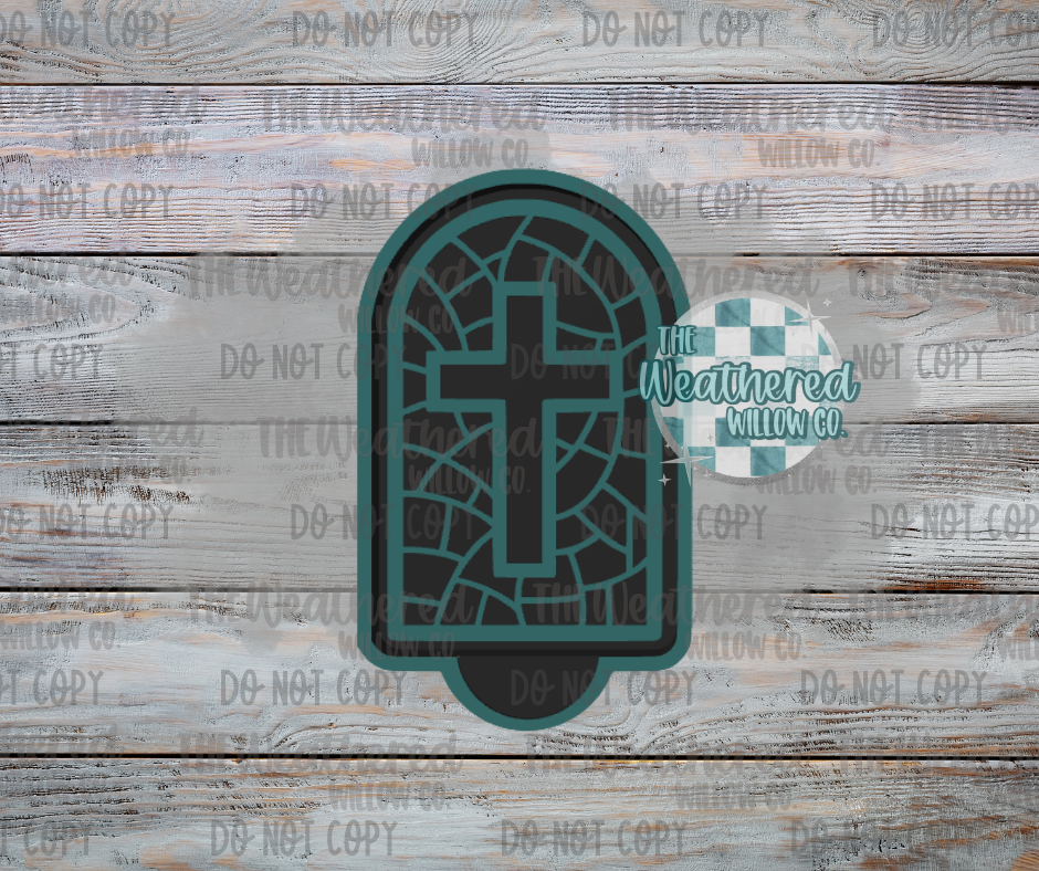 Stained glass cross - Silicone Freshie Mold