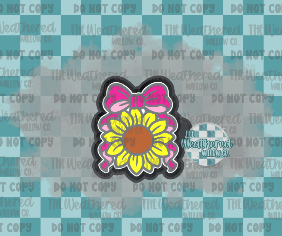 Sunflower with bow - Silicone Freshie Mold