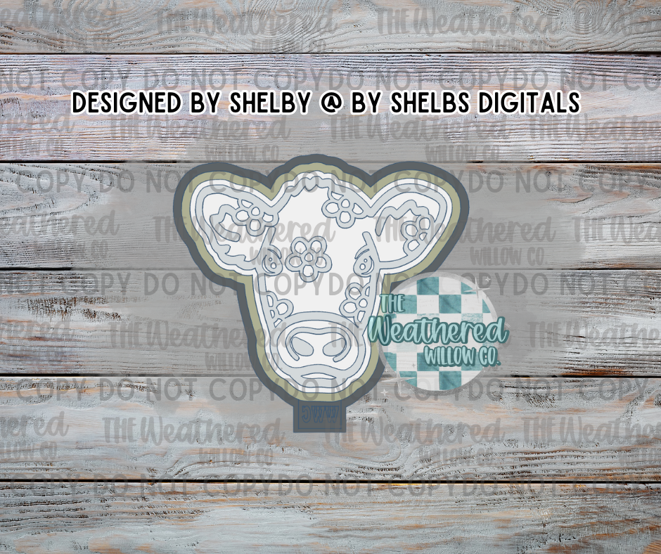 Floral Cow Head - Silicone Freshie Mold