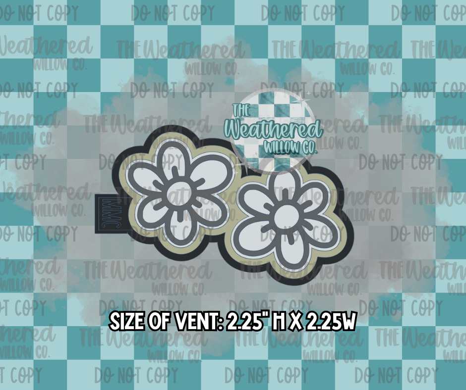 VENT SET; Doodle daisy - Silicone Freshie Mold