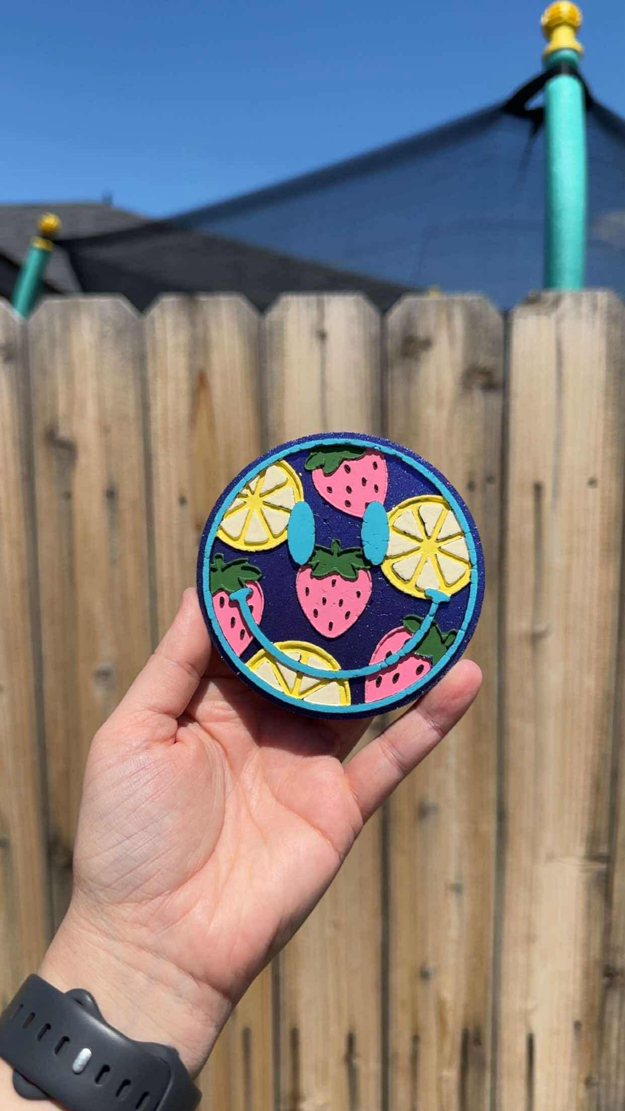 Strawberry lemon smiley - Silicone Freshie Mold