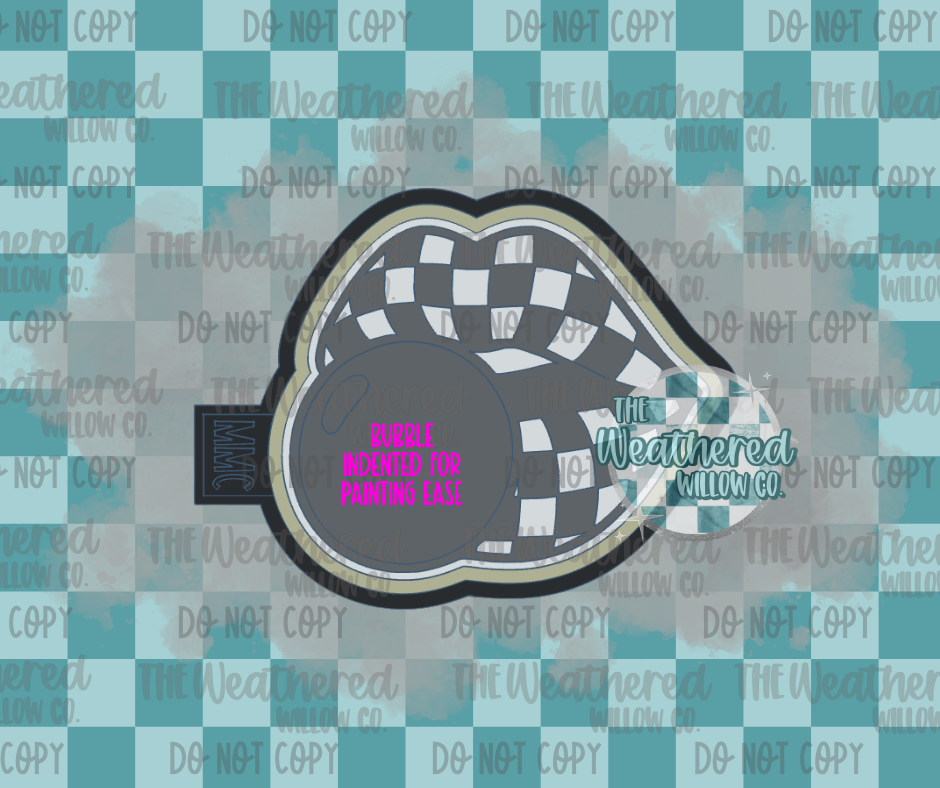Checkered bubble lips - Silicone Freshie Mold