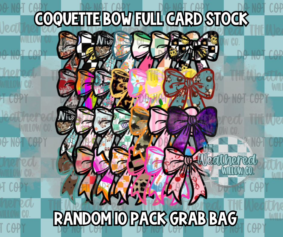 Coquette Bow FULL Card Stock - Premium Cardstock Grab Bag