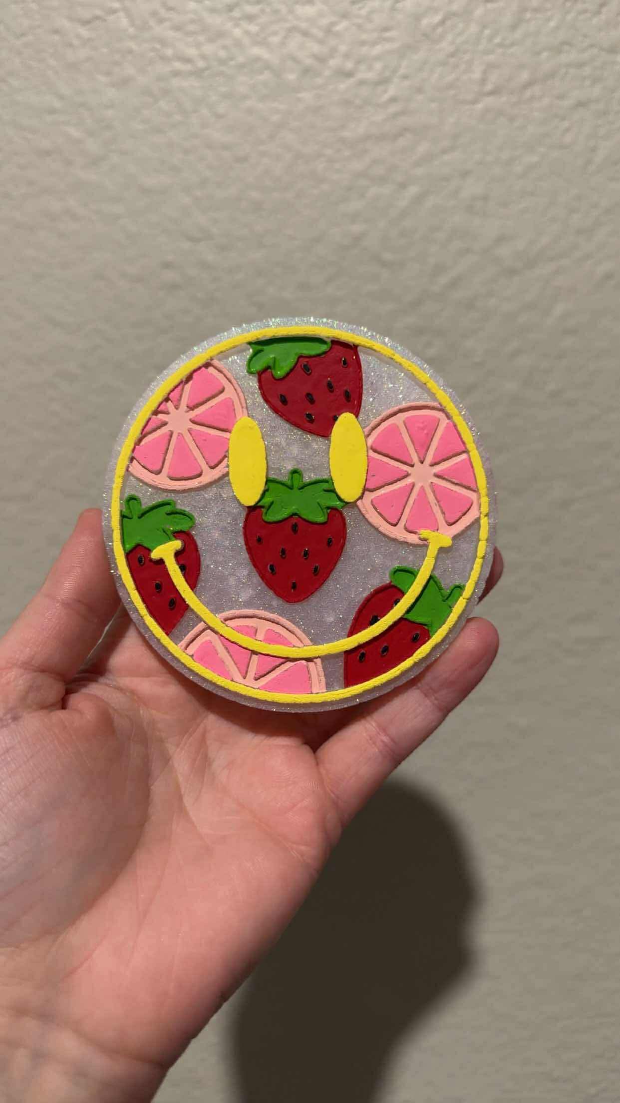 Strawberry lemon smiley - Silicone Freshie Mold