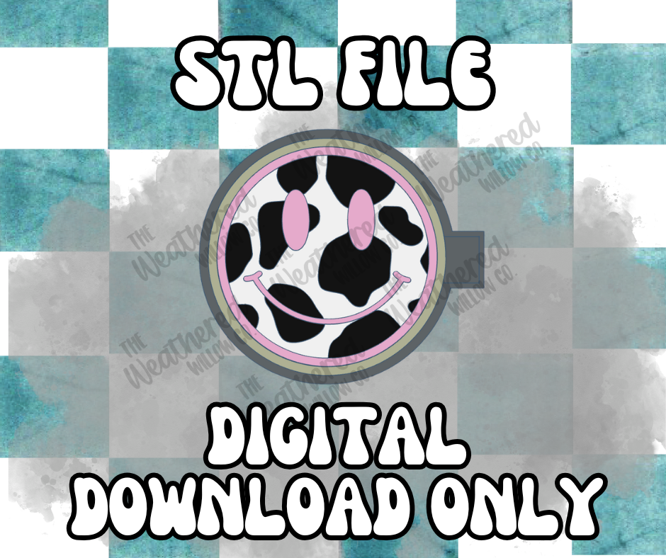 Cow print smiley - STL FILE