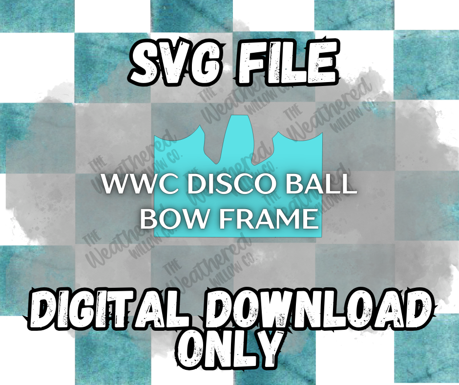 WWC Disco Ball Bow Frame SVG ** DIGITAL DOWNLOAD**