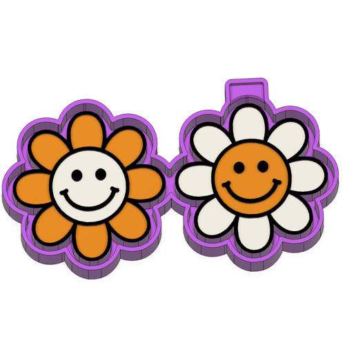 VENT SET; Retro Daisy Smiley - Silicone Freshie Mold