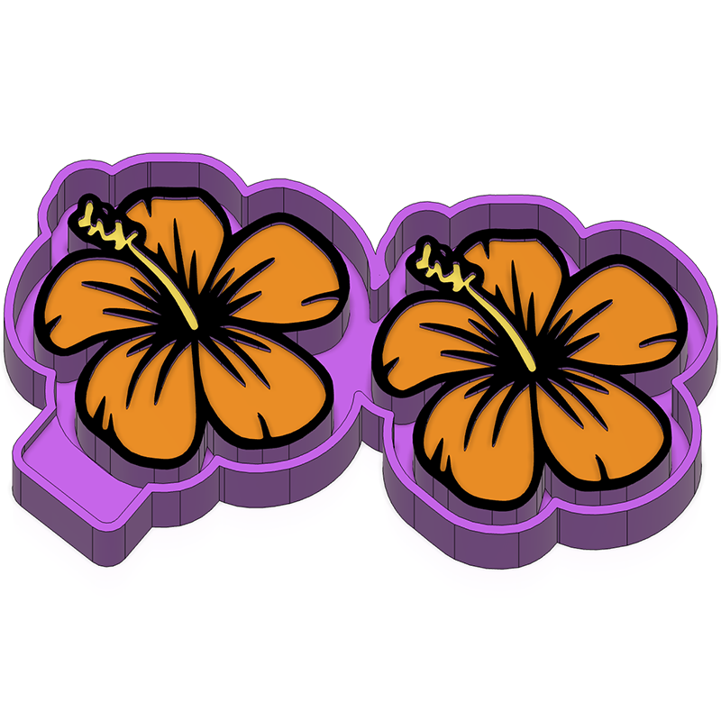 Vent Set; Hibiscus flowers - Silicone Freshie Mold
