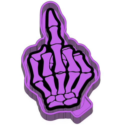 Skully Middle Finger - Silicone Freshie Mold