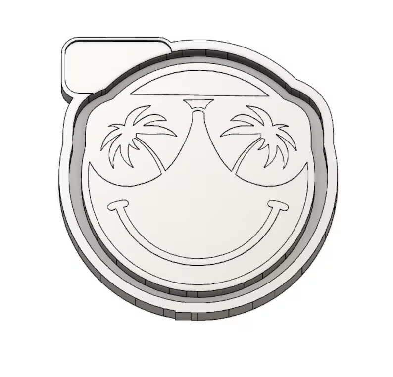 Palm Tree Sunnies Smiley - Silicone Freshie Mold