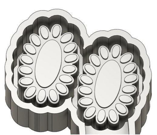 Vent Set; Oval Concho - Silicone Freshie Mold