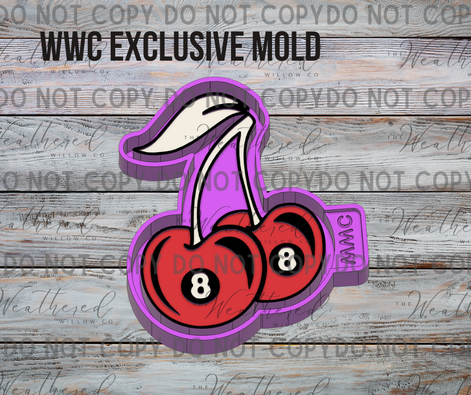 8 Ball Cherries; WWC EXCLUSIVE MOLD - Silicone Freshie Mold