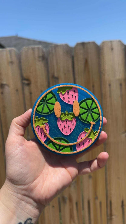 Strawberry lemon smiley - Silicone Freshie Mold