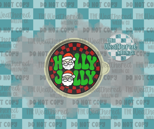 Holly Jolly Checkered Circle - Silicone Freshie Mold
