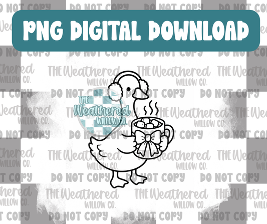 Hot Cocoa Goose - PNG Digital File Download