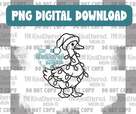 Christmas Light Goose - PNG Digital File Download