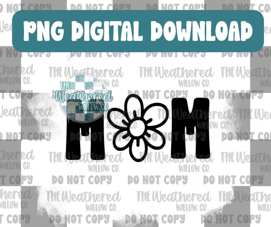 Doodle Daisy Mom - PNG Digital File Download