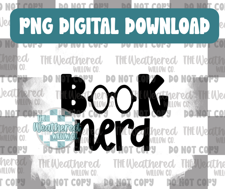 Book Nerd - PNG Digital File Download