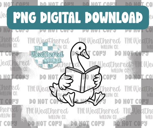 Reading Goose - PNG Digital File Download