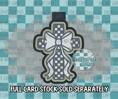 Checkered cross with bow - Silicone Freshie Mold