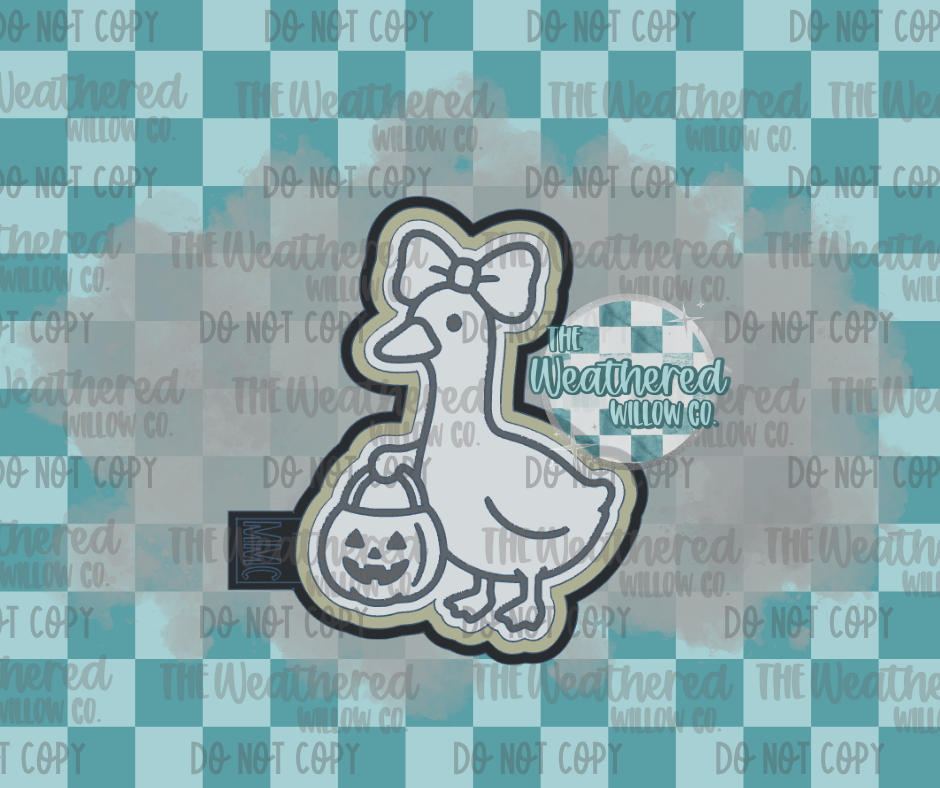 Goose with pumpkin pail - Silicone Freshie Mold