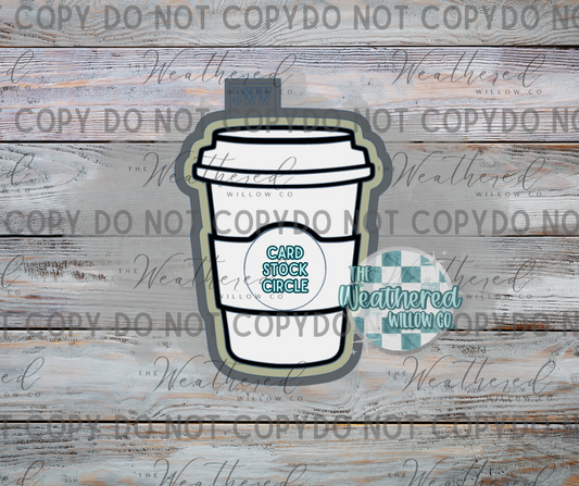 Hot cup with small card stock circle - Silicone Freshie Mold