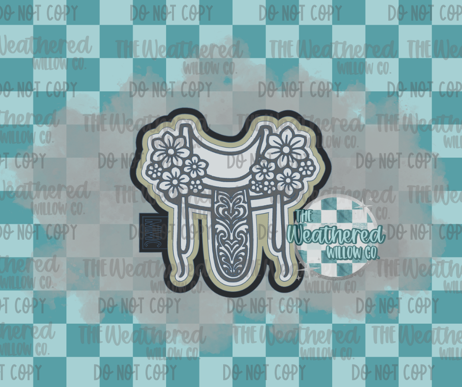 Floral Tooled Saddle - Silicone Freshie Mold