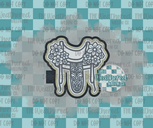 Floral Tooled Saddle - Silicone Freshie Mold