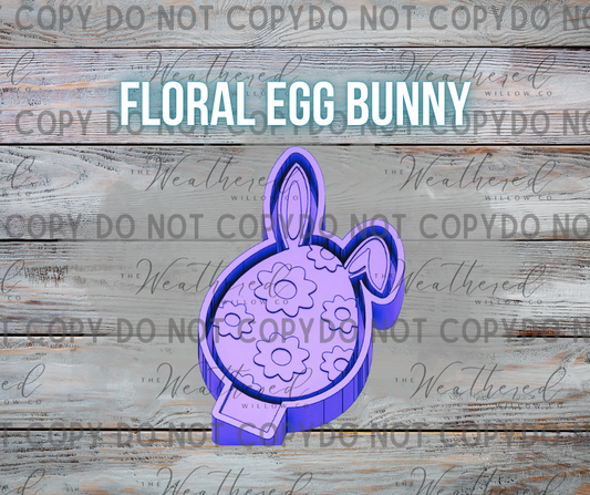 Floral Egg Bunny - Silicone Freshie Mold