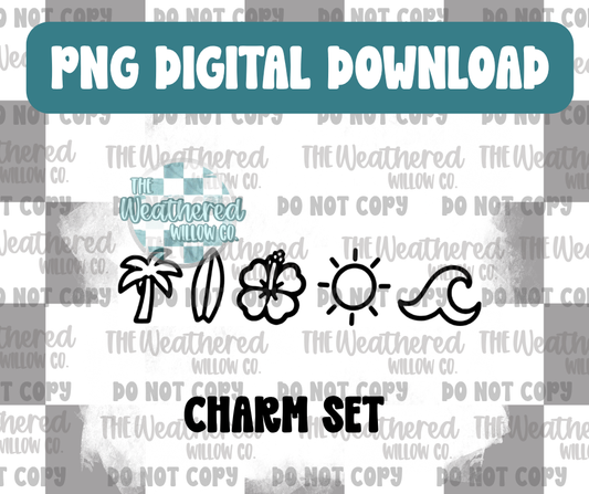 Beach Charm Set - PNG Digital File Download
