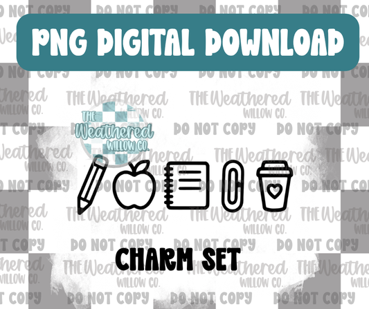 Teacher Charm Set - PNG Digital File Download
