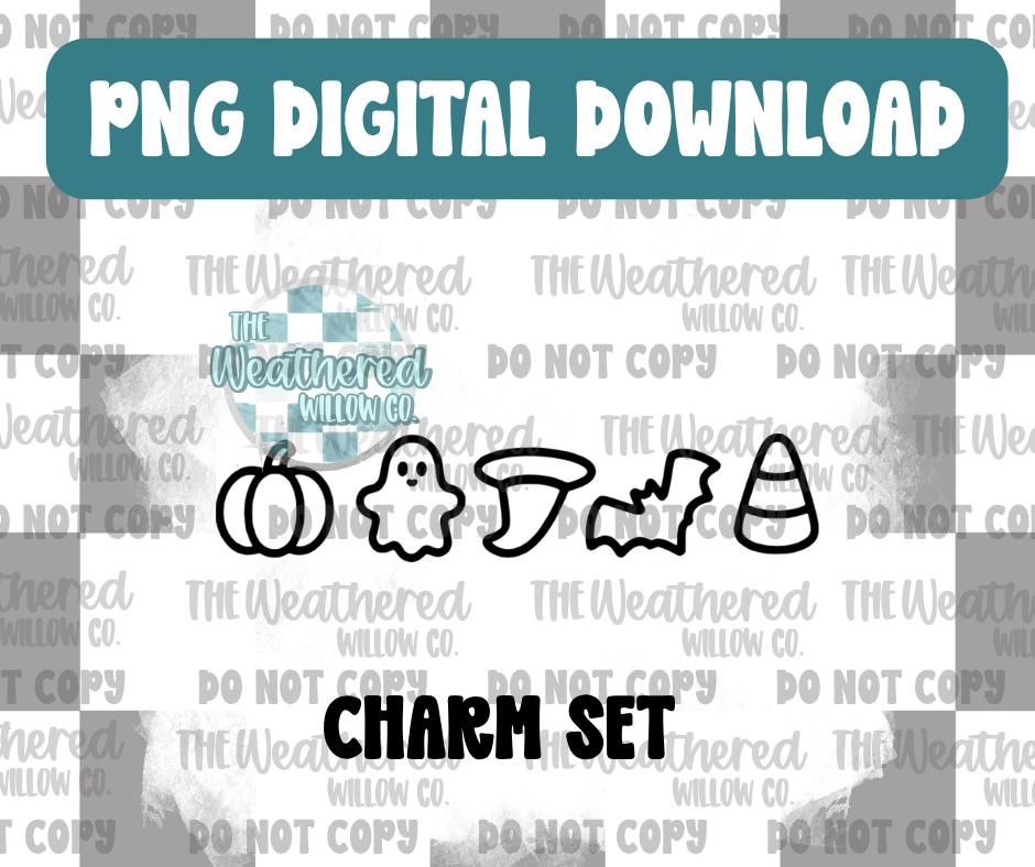 Halloween Charm Set - PNG Digital File Download