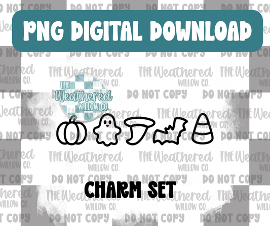 Halloween Charm Set - PNG Digital File Download