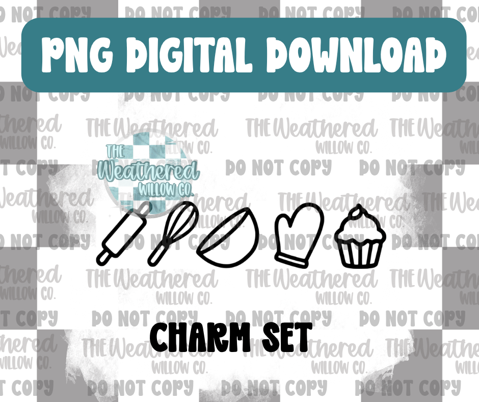 Baking Charm Set - PNG Digital File Download