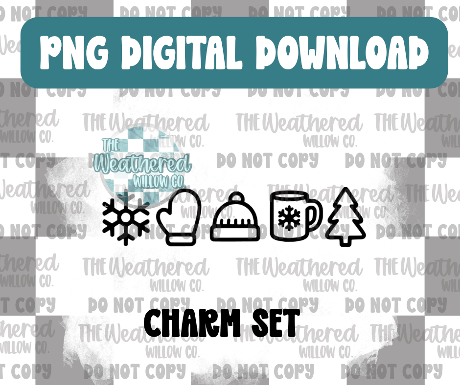 Winter Charm Set - PNG Digital File Download