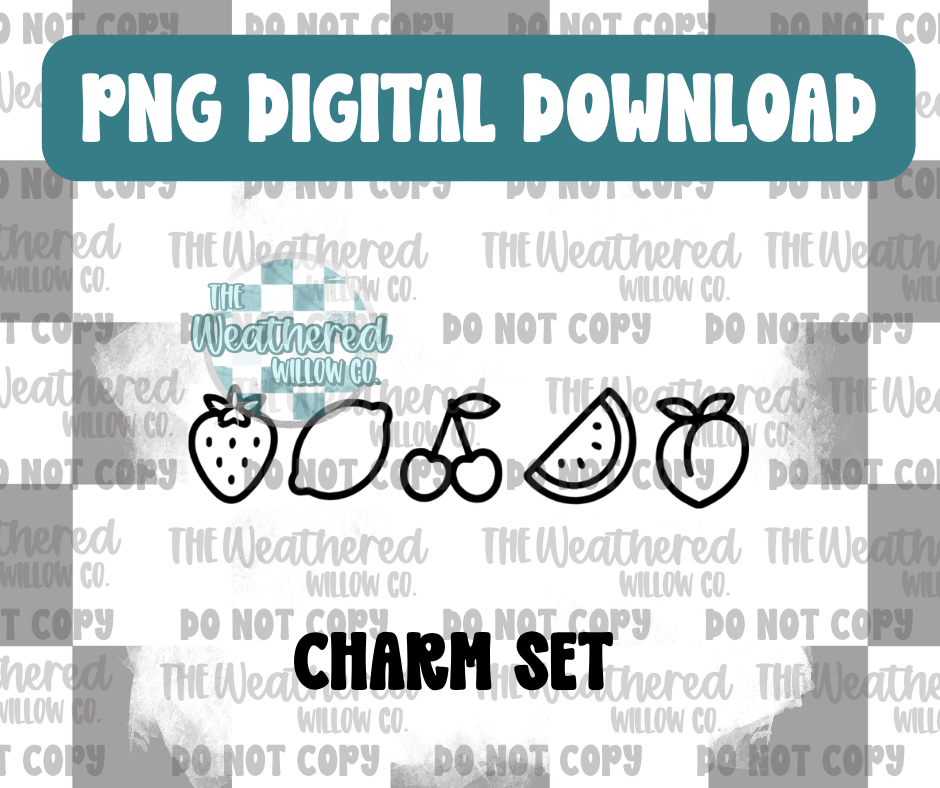 Fruit Charm Set - PNG Digital File Download