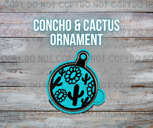 Concho & Cactus ornament - Silicone Freshie Mold