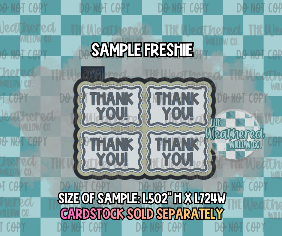 Sample wavey frame thank you - 4pc - Sample/Wax Tart Tray Silicone Mold