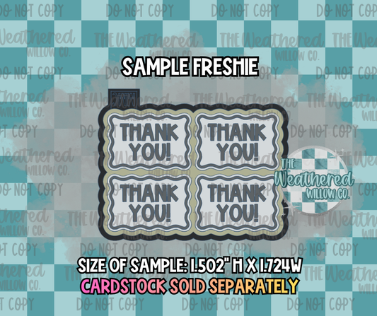 Sample wavey frame thank you - 4pc - Sample/Wax Tart Tray Silicone Mold