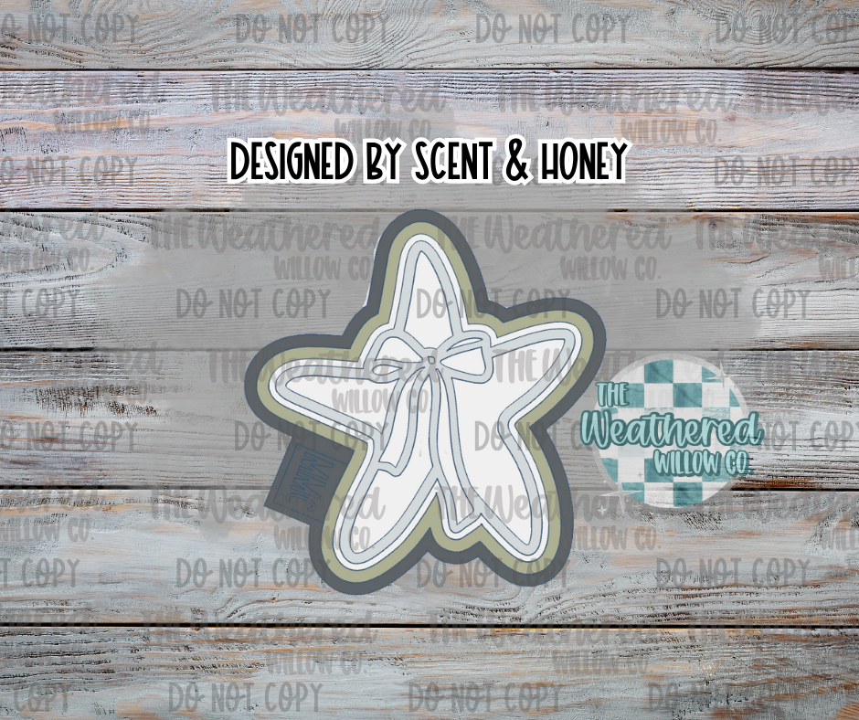 Starfish with bow - Silicone Freshie Mold