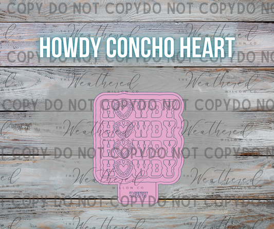 Howdy Concho heart - Silicone Freshie Mold