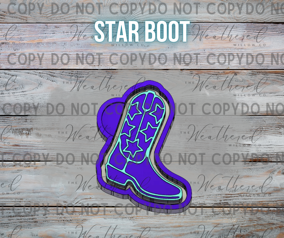 Star boot - Silicone Freshie Mold