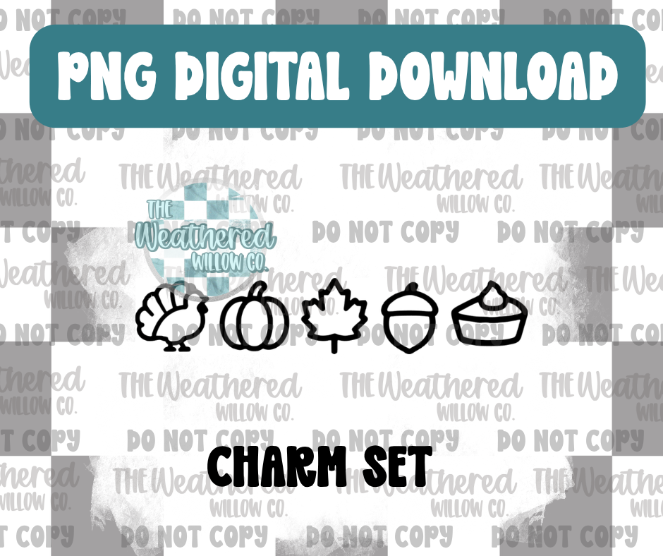 Thanksgiving Charm Set - PNG Digital File Download