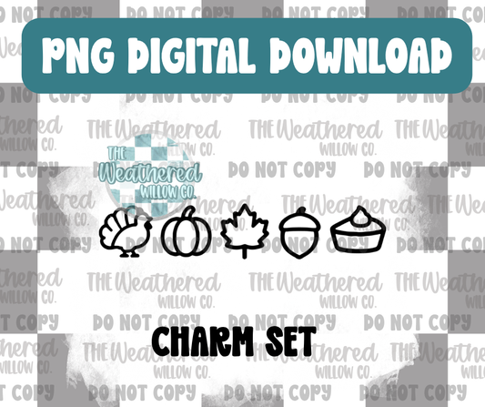 Thanksgiving Charm Set - PNG Digital File Download