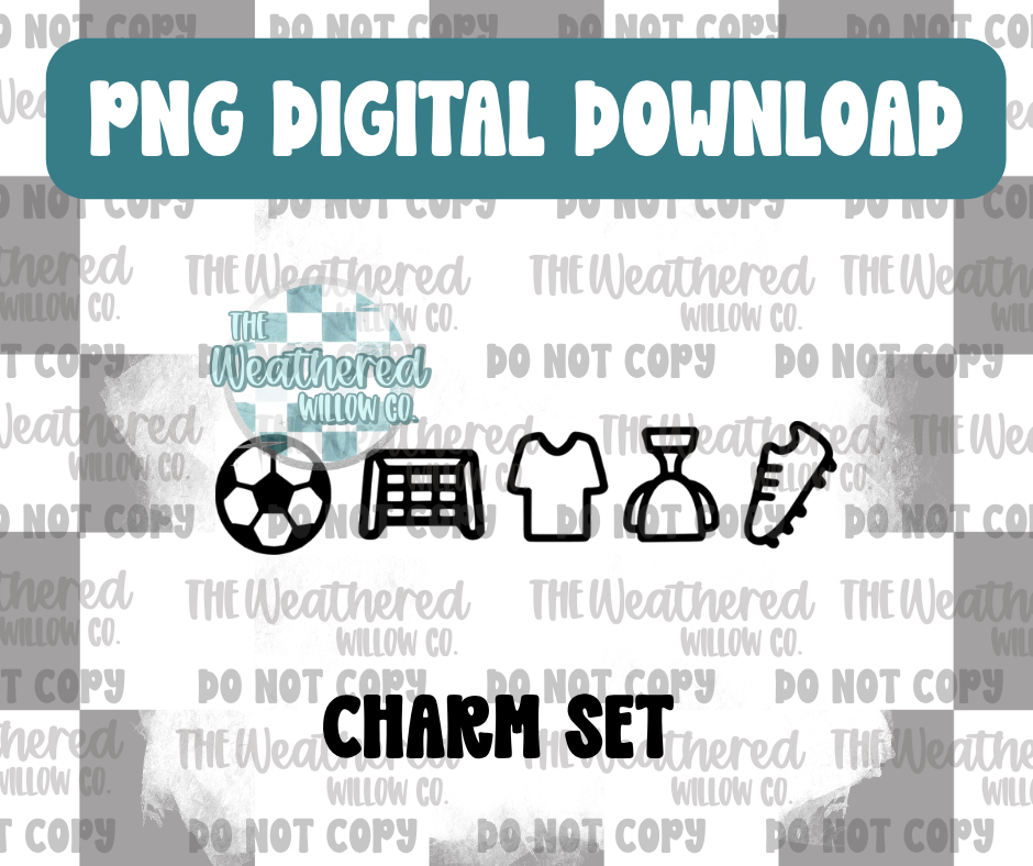 Soccer Charm Set - PNG Digital File Download
