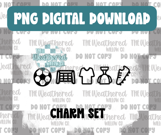 Soccer Charm Set - PNG Digital File Download
