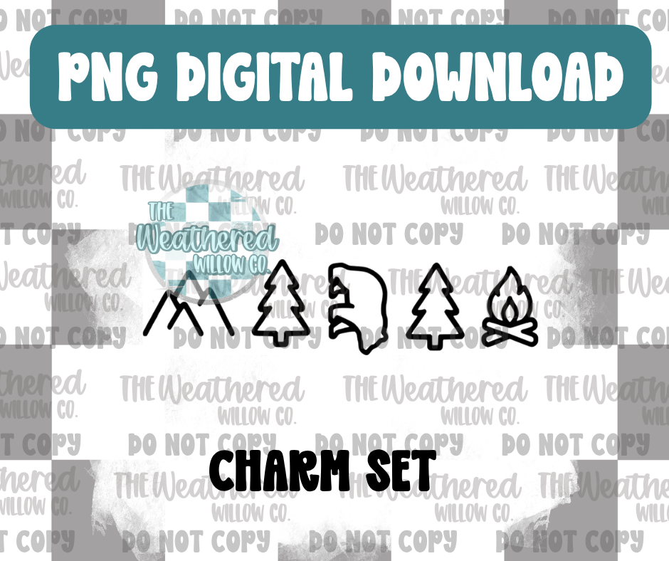 Mountain Charm Set - PNG Digital File Download