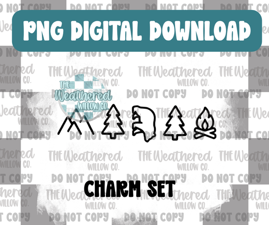 Mountain Charm Set - PNG Digital File Download