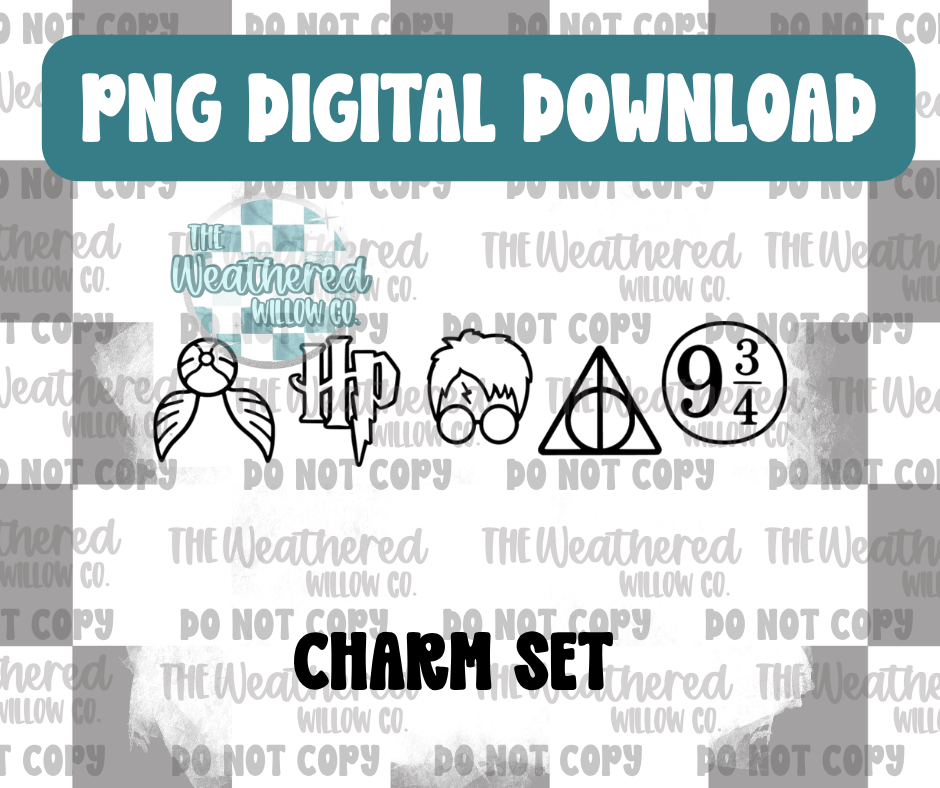 HP Charm Set - PNG Digital File Download